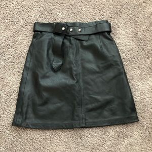 Never worn Black Lamb Leather Skirt